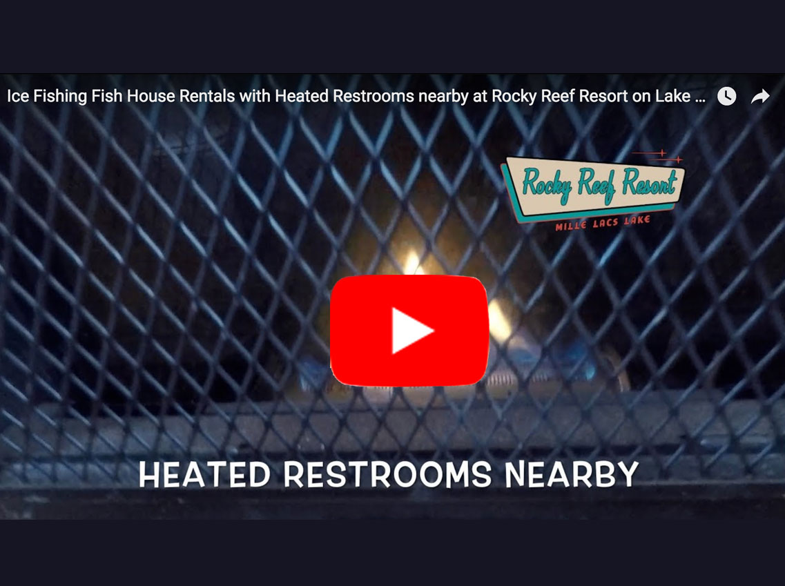 Heated Restrooms on Lake Mille Lacs Resort Ice Fishing Rentals at Rocky Reef Resort